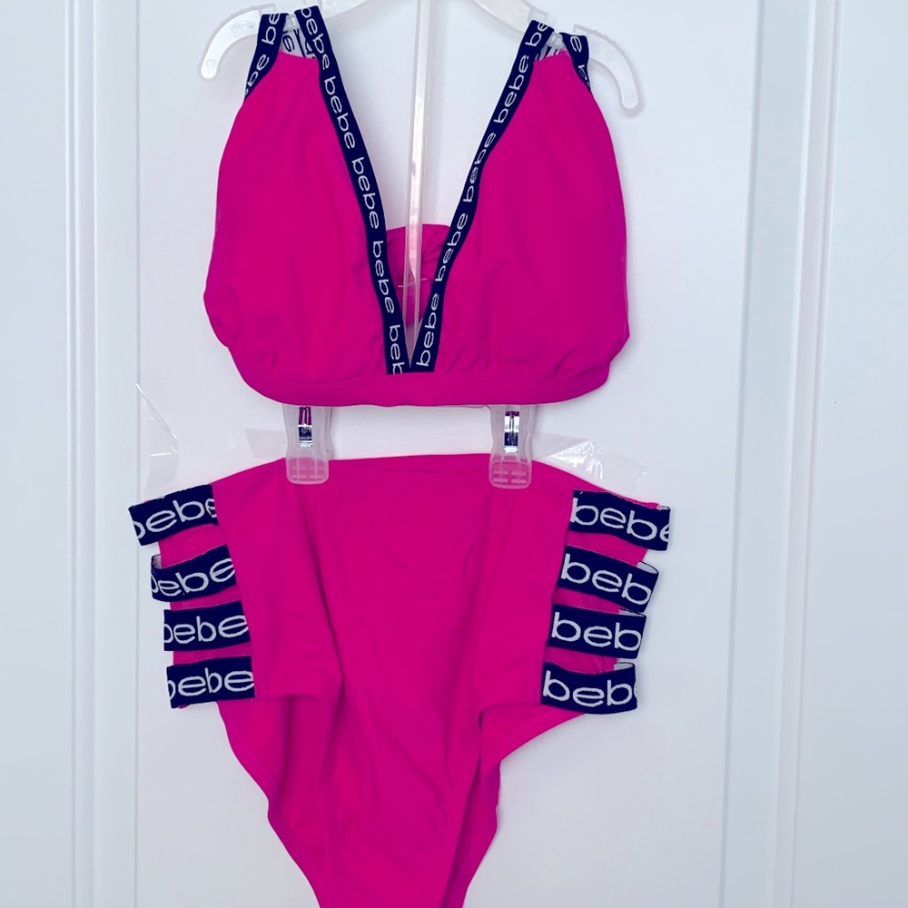 Hot pink Bebe women’s 2 piece bikini